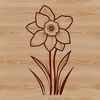 Easter-Themed Clip Art Illustration A illustration of a daffodil flower in a simple style, suitable for digital design and craft projects.