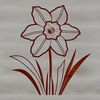 Beautiful Spring Flower Vector Design A simple vector design featuring a single daffodil flower in a green stem.