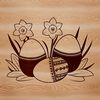 Vibrant Easter Egg with Floral Accents A digital illustration of a colorful Easter egg with spring flowers.