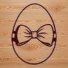 Colorful Easter Bow Design SVG A colorful Easter egg with a decorative bow, created as a digital vector graphic.