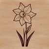 Springtime Daffodil Flower Icon A bright yellow daffodil flower with white petals, symbolizing spring and new life.