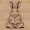 A cartoon rabbit sitting on its haunches, suitable for vector design projects.