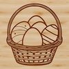 Vibrant SVG Easter Egg Graphics A simple, hand-drawn design featuring a colorful Easter egg in various shapes and sizes.