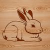 Free Vector Art Rabbit Clipart Design A cartoon-style rabbit sitting on its haunches, suitable for use in vector graphics projects.