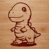 Prehistoric Pal Baby T-Rex SVG Clip Art A colorful illustration of a baby Tyrannosaurus Rex in a prehistoric landscape.