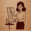 Beautiful Teacher Figure Design Illustration of a woman teaching or instructing students, a common figure in educational settings.