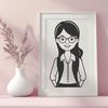 Educator Woman Icon A simple illustration of a woman in a traditional teaching profession attire, highlighting her role as an educator.