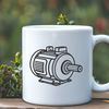 Motor design illustration with technical details