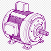 A detailed illustration of a mechanical motor with various components, suitable for use in technical designs and documents.