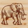 A standing elephant in a natural habitat setting, suitable for vector art and design projects.