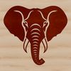 A detailed illustration of an elephant's head, suitable for vector graphics and design applications.