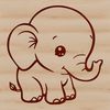 A standing elephant in a natural habitat, suitable as clip art or vector design.