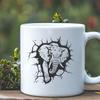 Beautiful Wildlife SVG Graphics A detailed illustration of a majestic elephant's head with prominent features.