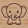 SVG vector art illustration of a single elephant with African features
