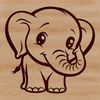 An illustration of a standing elephant, suitable for vector graphics design.