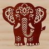 Standing Elephant Vector Design A detailed illustration of a standing elephant with intricate design elements.