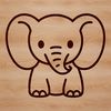 An elephant silhouette created as a vector graphic for digital use.