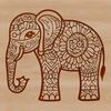Vector illustration of a single elephant with bold lines and simple shapes, suitable for digital design projects.