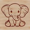 An SVG graphic representation of a large African mammal with a distinctive trunk and tusks.