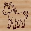 A detailed horse silhouette in vector format for graphic design.