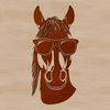 Colorful Horse Silhouette A cartoon horse wearing trendy sunglasses in a colorful vector design.