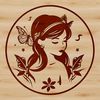 Delicate Fairy with Flowing Wings Mythical fairy illustration with delicate features and flowing wings.