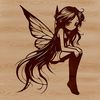 A mythical fairy character designed as vector art, suitable for digital use and customization.