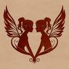 Illustrated silhouette of a mythical fairy from a traditional fairy tale.