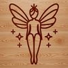 Vector Fairy Line Art Design An illustration of a fairy in a stylized design, rendered as vector art for versatile use.