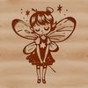 Enchanted Forest Fantasy Scene A delicate, mythical creature with wings and a wand in a fantastical setting.
