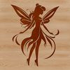Illustration of a mythical fairy with delicate wings, suitable for vector art design.