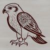 Elegant Falcon Silhouette in Flight A detailed illustration of a falcon in flight, suitable for vector art and cutting machine designs.
