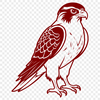 Graphic Falcon Design for Cutting Machines Vector illustration of a falcon in flight, suitable for digital cutting machines and laser engraving.