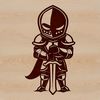 Medieval Knight SVG Design A medieval-inspired knight design, suitable for various uses including Cricut cutting machines and pyrography projects.
