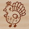 Simple Turkey Illustration for Design Projects A simple line drawing of a turkey in a farm setting.