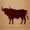 Beautiful Black Outline Cow Silhouette A simple line illustration of a cow's silhouette in black outline.
