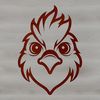 Chicken Head Silhouette Art A simple line drawing of a chicken's head, suitable for vector art and cutting machine projects.