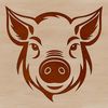 Beautiful Pig Portrait Clip Art A stylized illustration of a pig's head, suitable for vector graphics and cutting machine designs.