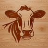Cow Head Design for Cutting Machines A realistic illustration of a cow's head, suitable for use in vector graphics.