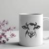 A high-quality digital illustration of a cow's head and body.