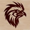 Beautiful Vector Fowl A vector illustration of a chicken's head with feathers and beak.