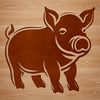 Piggy Vector Graphic Image A simple illustration of a standing farm animal, specifically a pig.