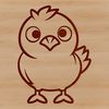 Beautiful Chicken Clip Art A simple line drawing of a cute farm animal, suitable for various creative projects.