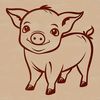 Cute Farm Animal Vector Art A cute standing farm animal, specifically a pig, designed as vector art.