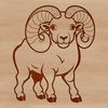 Ram Illustration in a Green Meadow A simple illustration of a ram standing in a green pasture.