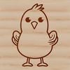 Adorable Farm Chick Vector Graphic Simple line drawing of a cute farm animal, a young chick standing on a grassy ground.