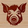 Illustrated Hog's Head Design A high-quality illustration of a farm animal's head with distinctive features.