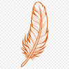 Vector Illustration of a Feather A stylized digital illustration of a feather made from vector shapes.