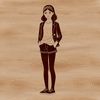 A young female silhouette created in vector format.