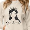 Royalty Girl Icon SVG Female royalty SVG icon, vector graphic illustration of a girl dressed as a princess.